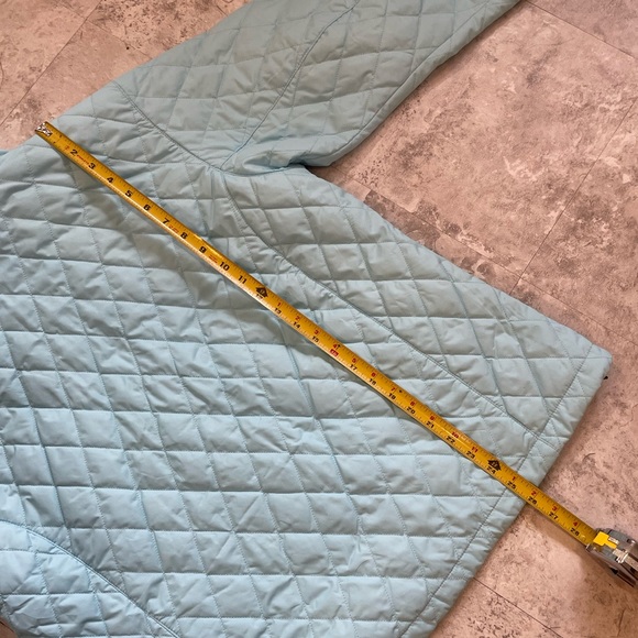 COLUMBIA quilted jacket women’s XL powder blue zip up, zip pockets fleece collar - Picture 4 of 10
